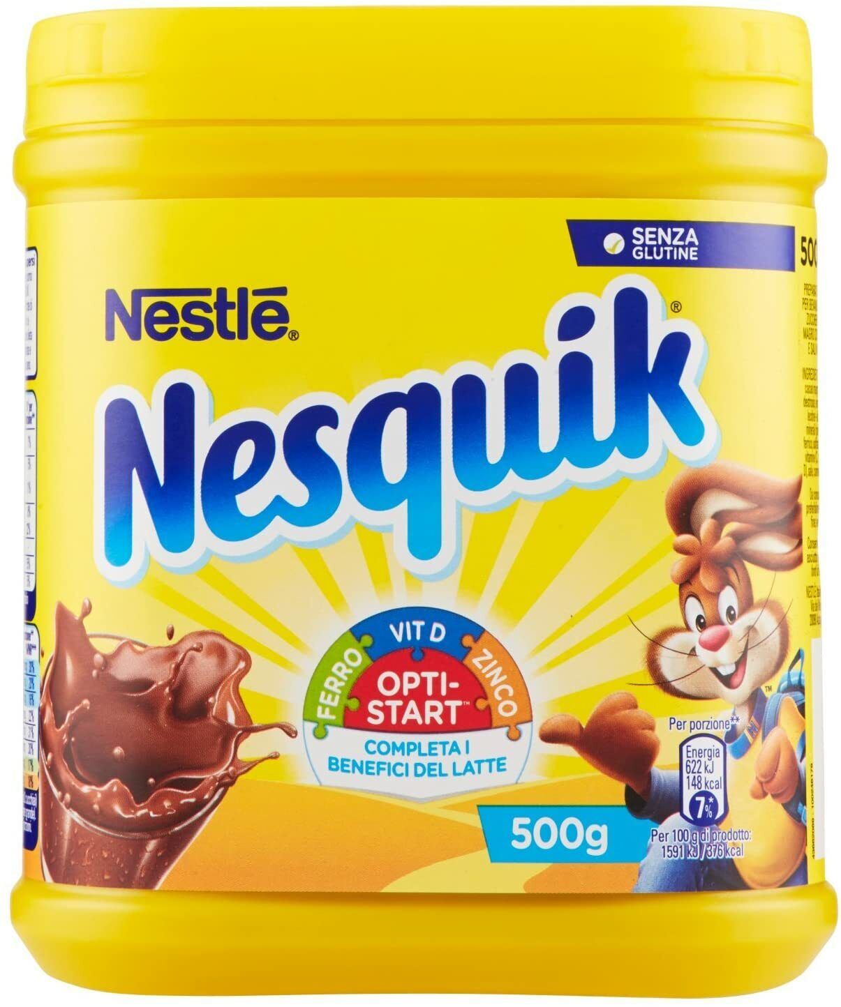 NESTLE NESQUIK OPTI START CLASSICO CACAO SOLUBILE LATTE COLAZIONE BARATTOLO 500g