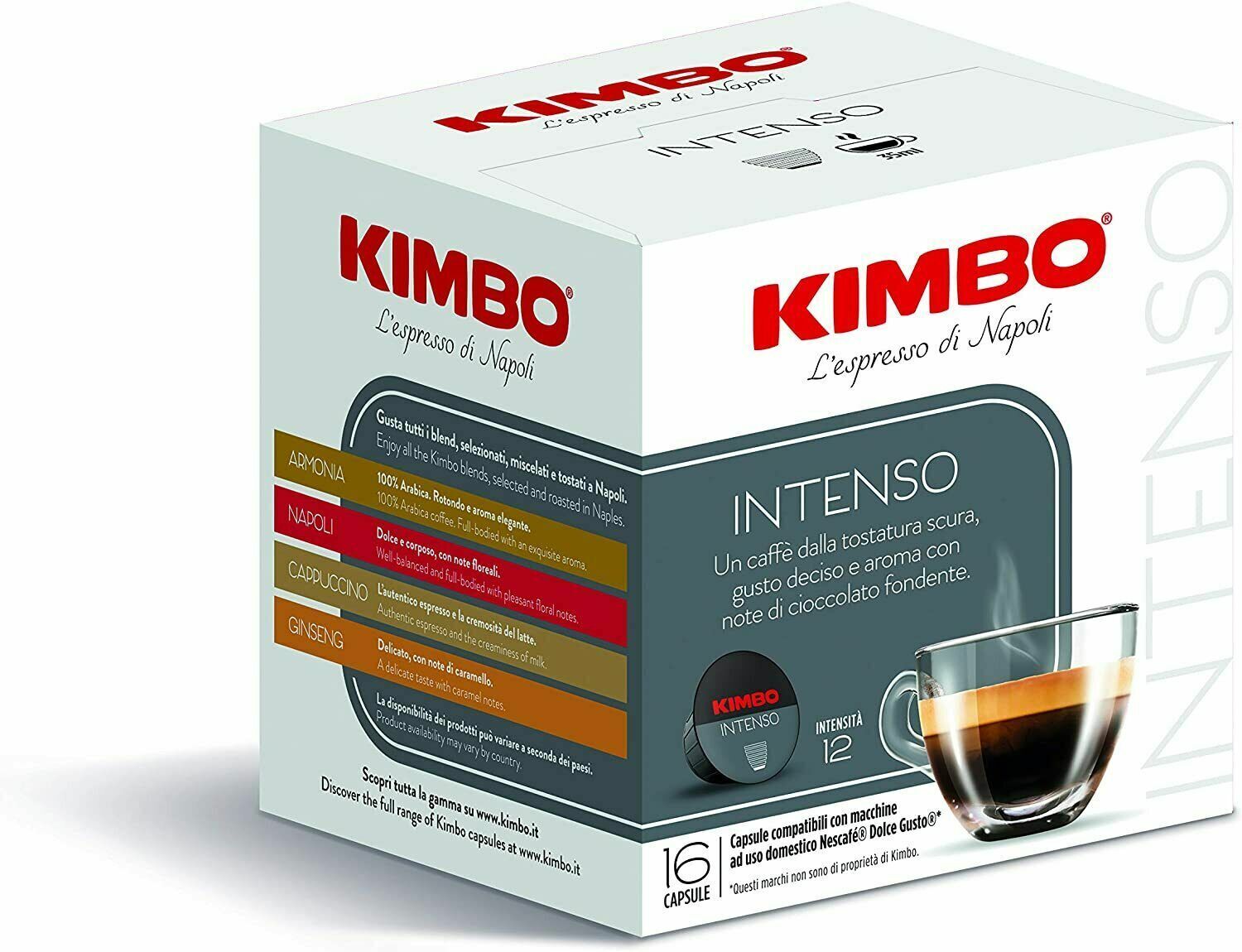 KIMBO CAFFE BOX 48 CAPSULE COMPATIBILI DOLCE GUSTO INTENSO ESPRESSO NAPOLI BAR