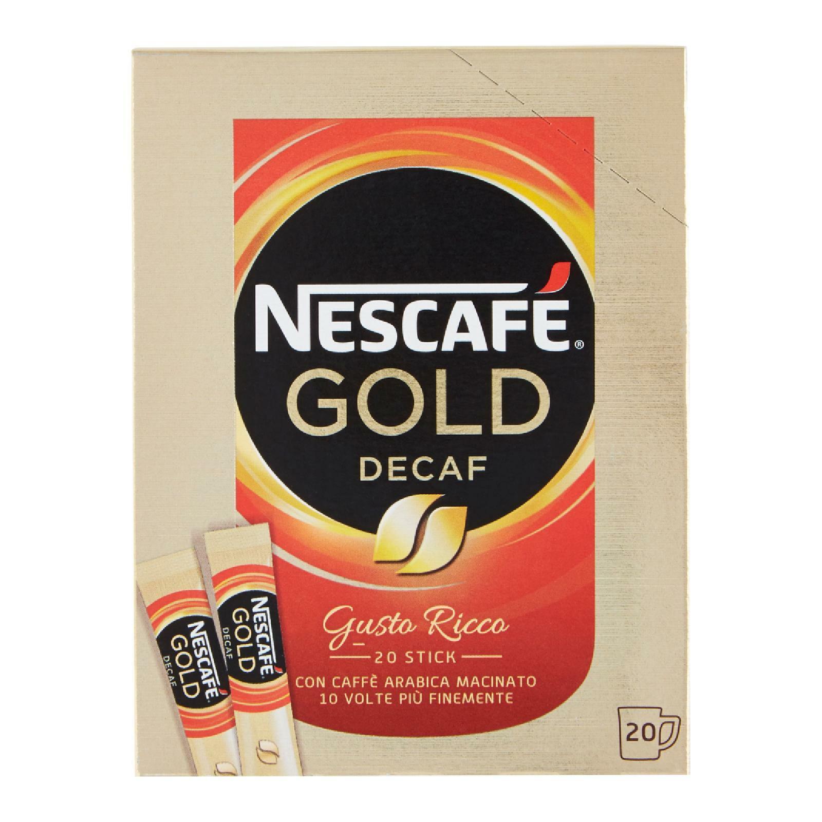 CAFFE' NESCAFE' GOLD DECAF CAFFE' SOLUBILE DECAFFEINATO 20 STICK DA 1,7g