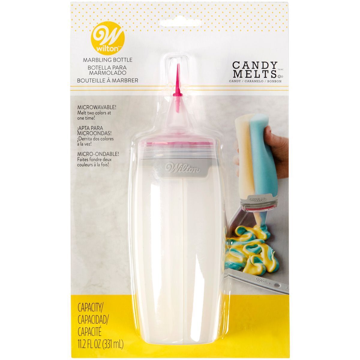 Bottiglia in Silicone Wilton Candy Melts ® per effetto Marmorizzato bicolore
