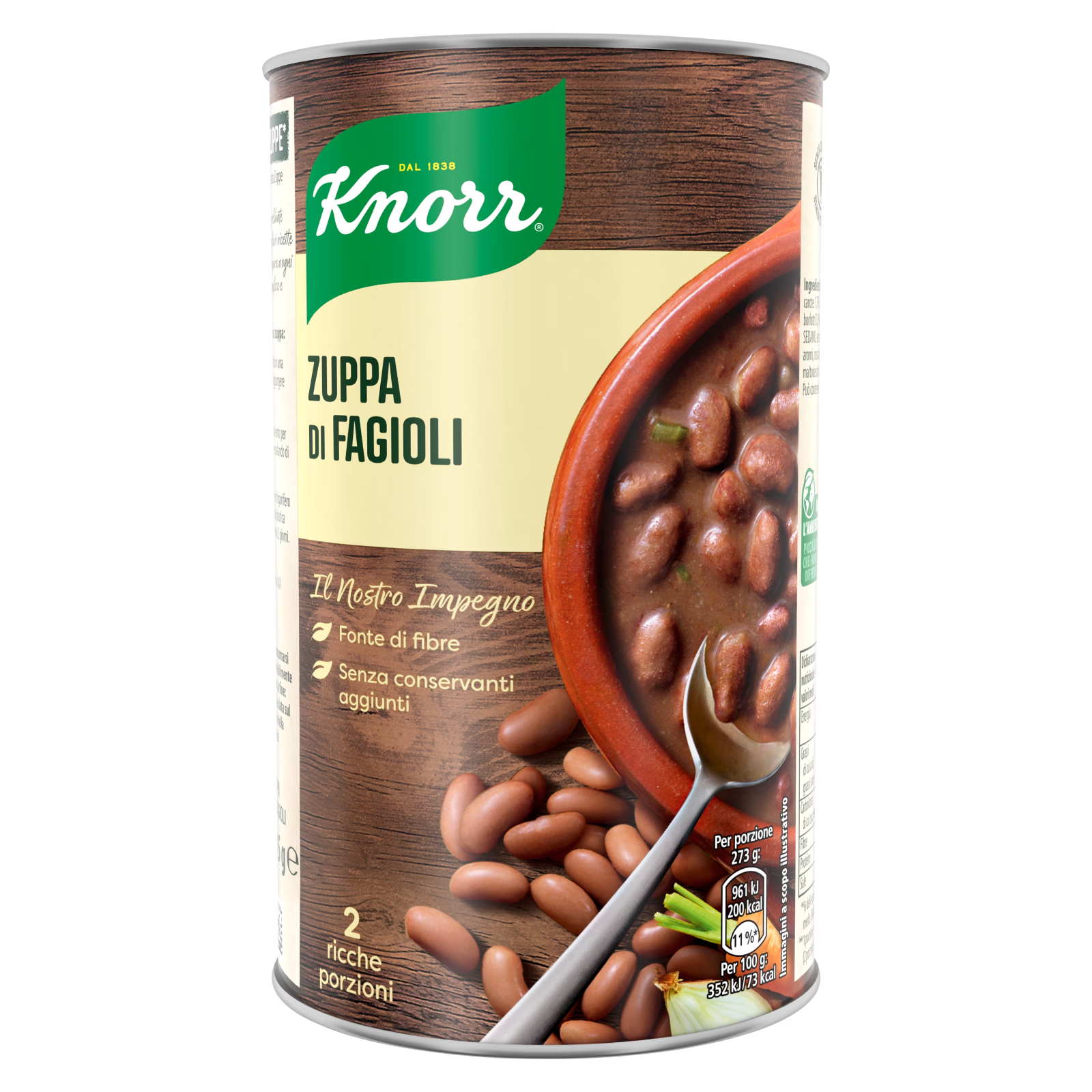 KNORR ZUPPA DI FAGIOLI PREPARATO MINESTRA ZUPPE DA SCALDARE KNORR 2PORZIONI 500g