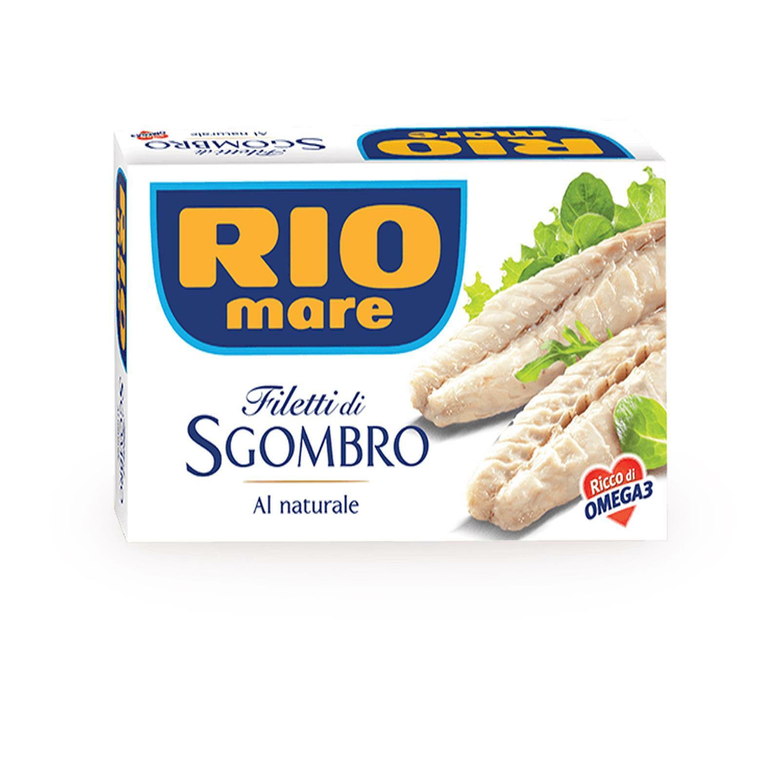 FILETTI DI SGOMBRO AL NATURALE 125 GR RIO MARE RICCO DI OMEGA 3 TONNO SCATOLA