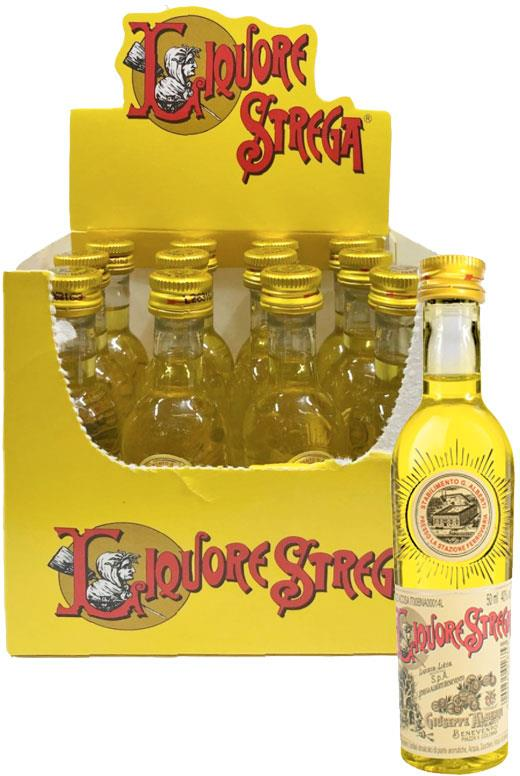 12 BOTTIGLIETTE LIQUORE STREGA MIGNON 50 ML BOTTIGLIA IN MINIATURA COLLEZIONE