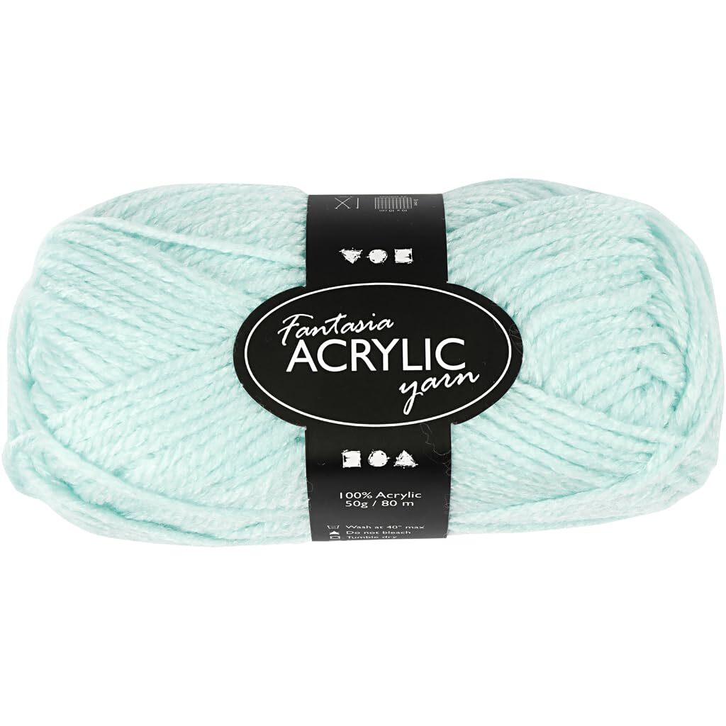 Fantasia Acrylic Yarn, L: 80 m, mint green, 50g
