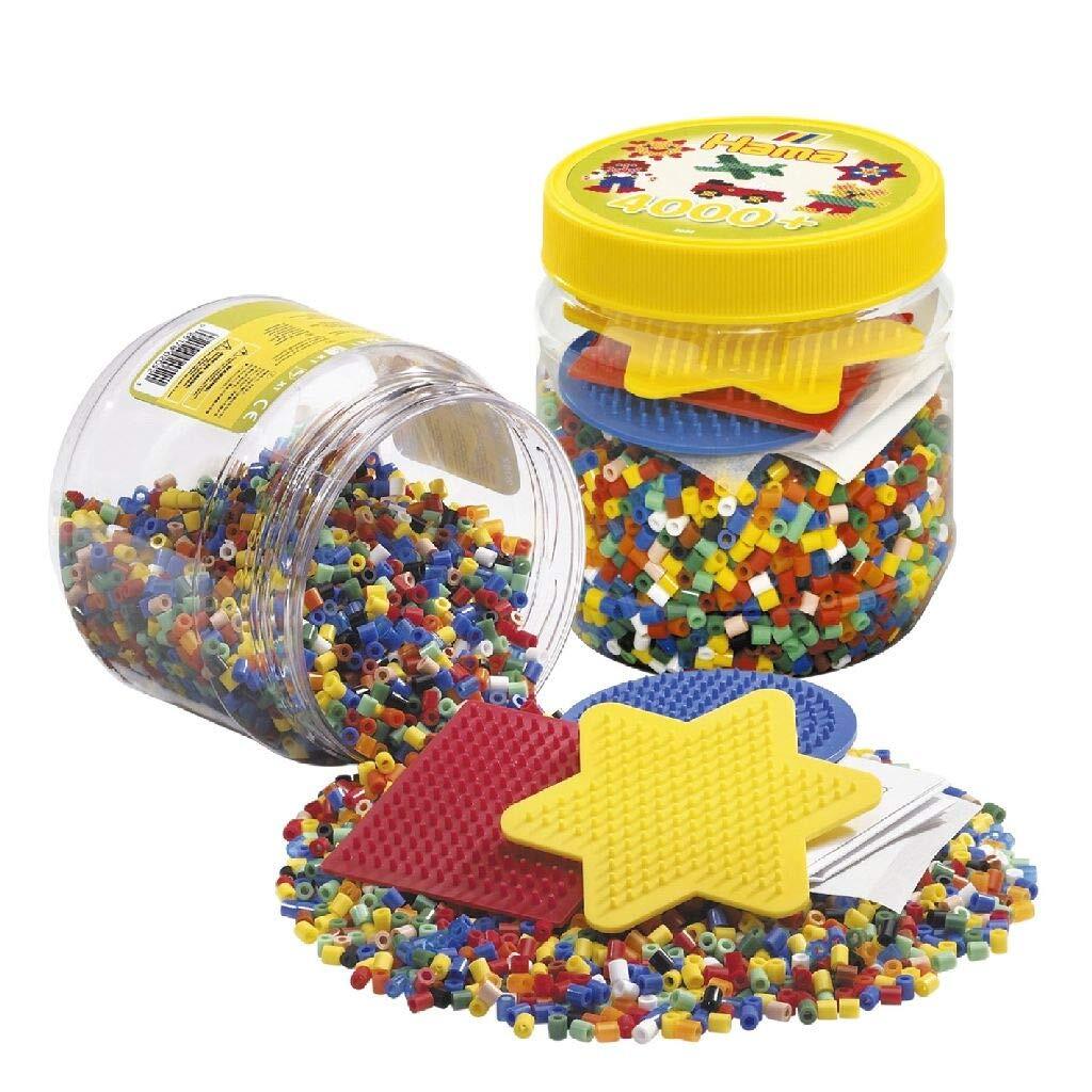Hama Beads 4,000 Beads and Pegboard Tub, Yellow