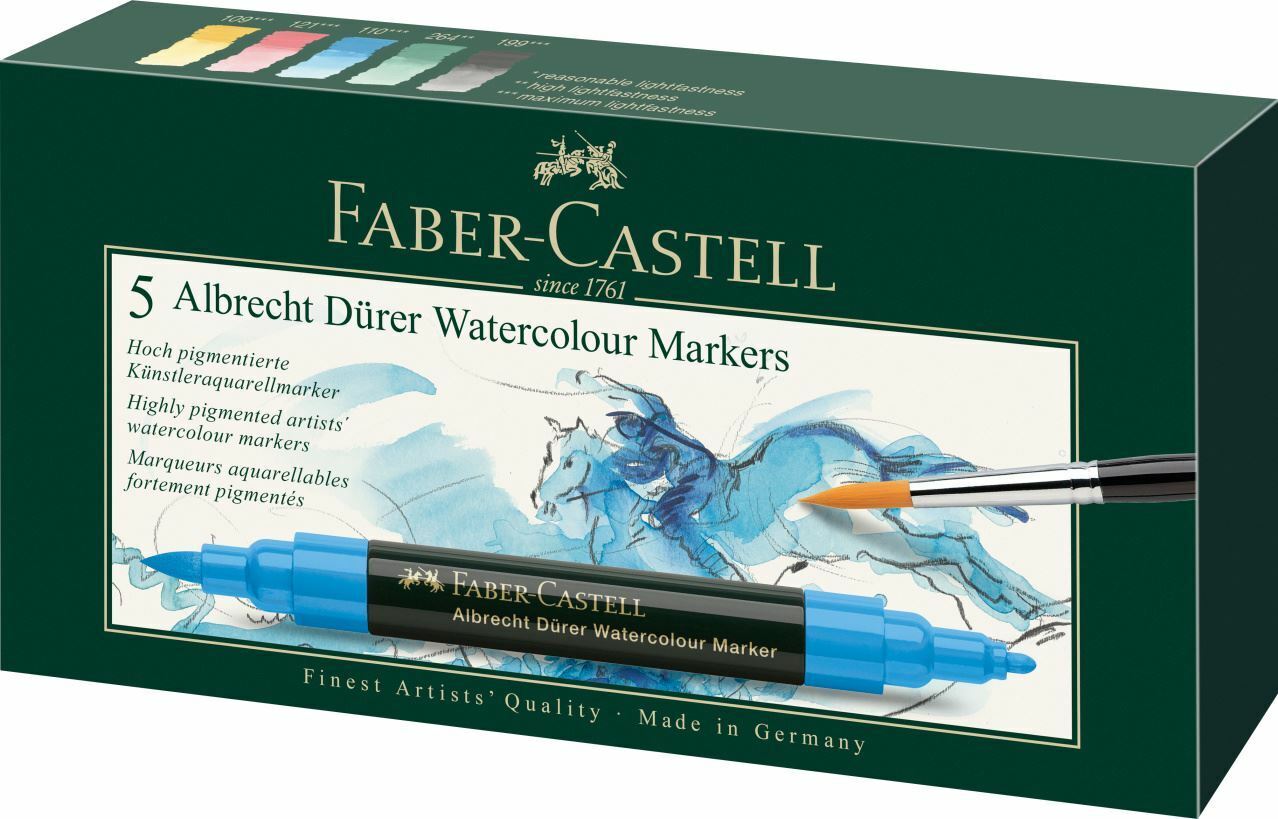Faber-Castell Albrecht Durer Acquerello Inchiostro Pennarello Artista Set Di 5