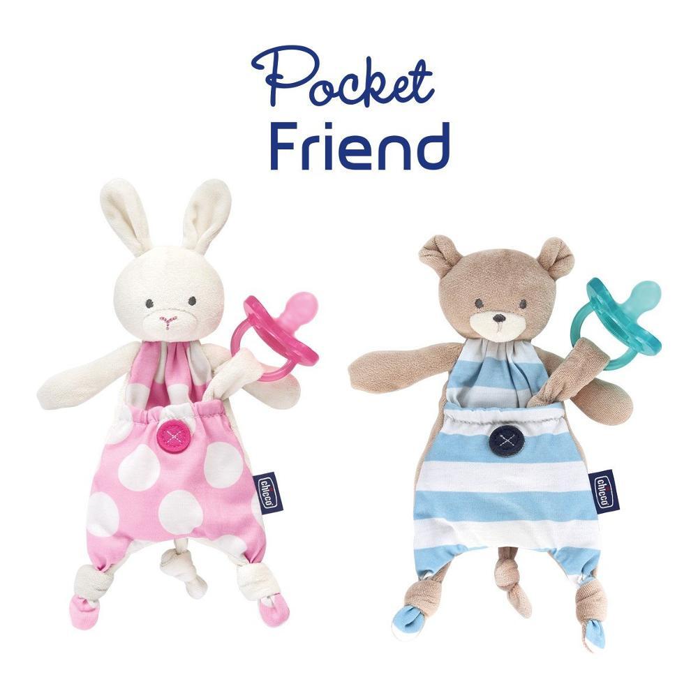 Porta succhietto orsetto Azzurro Pocket Friend Chicco 80122