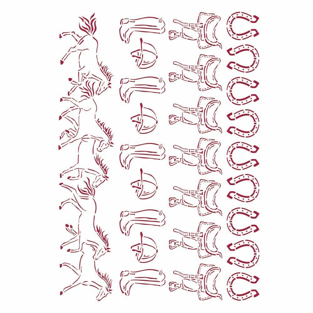Stencil Romantic Horses cavalli al galoppo by Stamperia