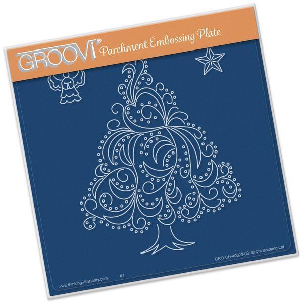 Clarity Stamps Groovi Pergamena Rilievo A5 Quadrato - Albero di Natale