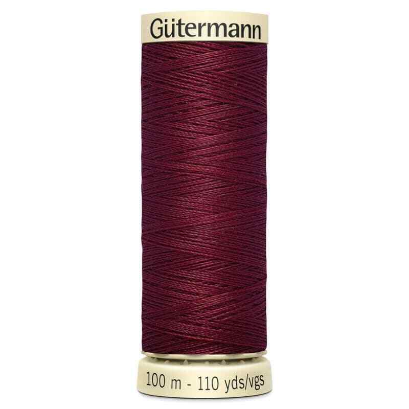 GUTERMANN - 100mt - FILO PER CUCITO 100% POLIESTERE - COLORE BORDEAUX 368