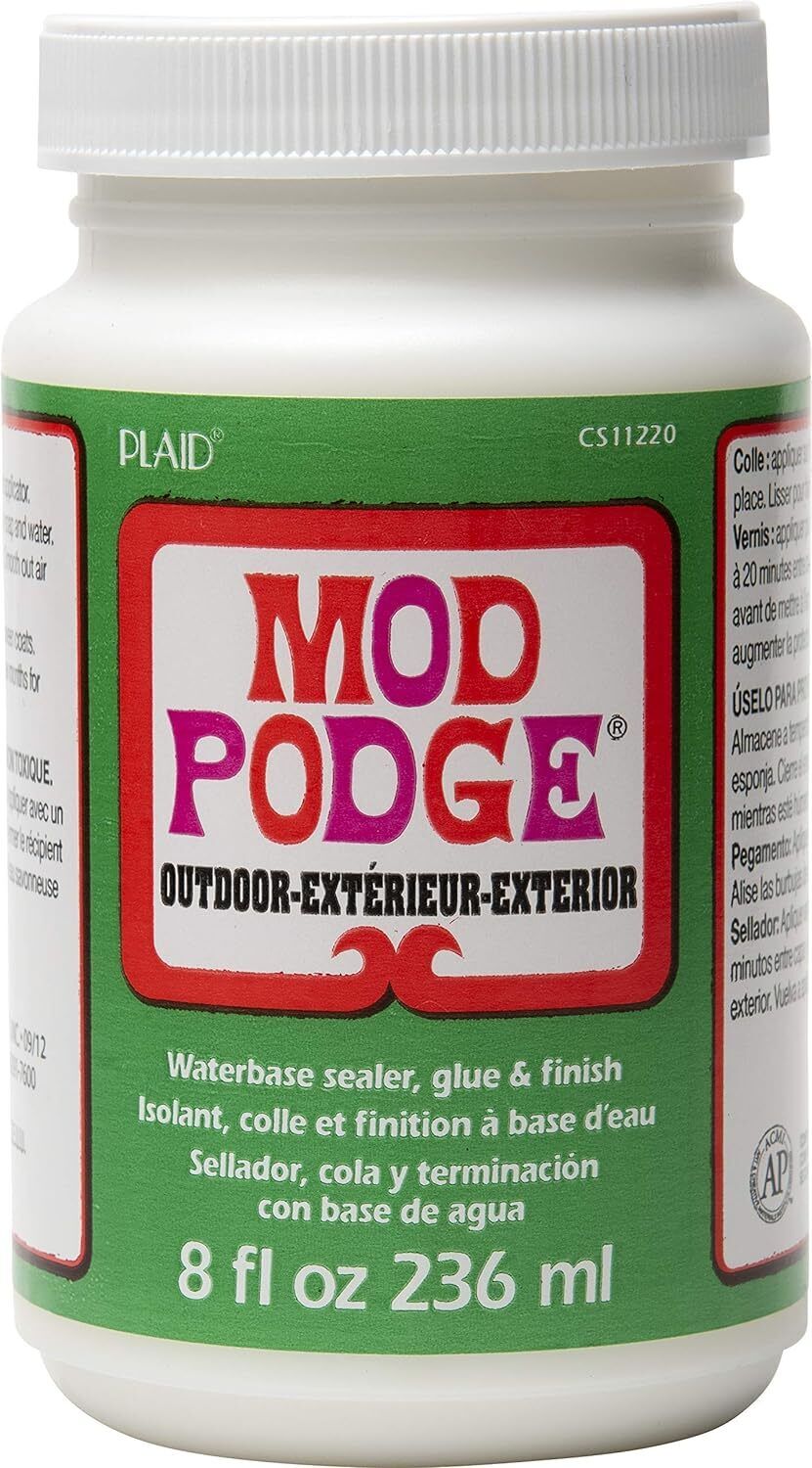 236 ml MOD Podge Outdoor Colla trasparente per esterni decoupage incollare fi...