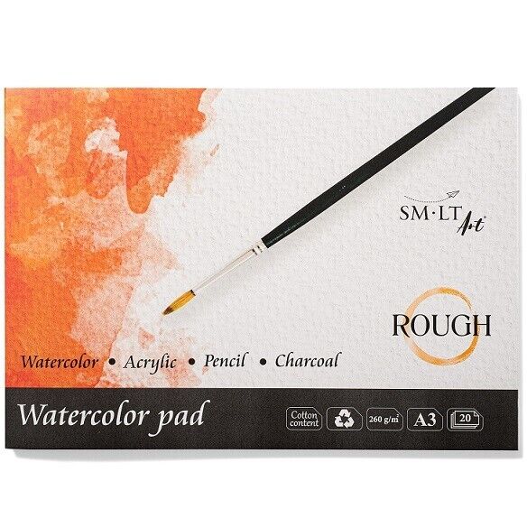 Blocco 20 fg acquerello disegno SMLT Art A3 260 g/mq 3AS-20(260)ROUGH (40SMLT)