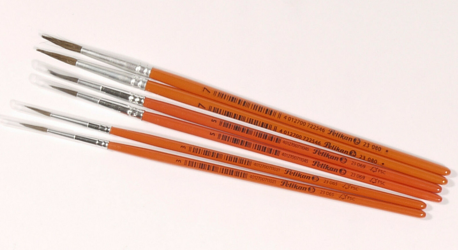 PRL) PELIKAN PENNELLO SET 6 PENNELLI N° 3 5 7 BRUSH BROSSE LOT PAINT BRUSHES