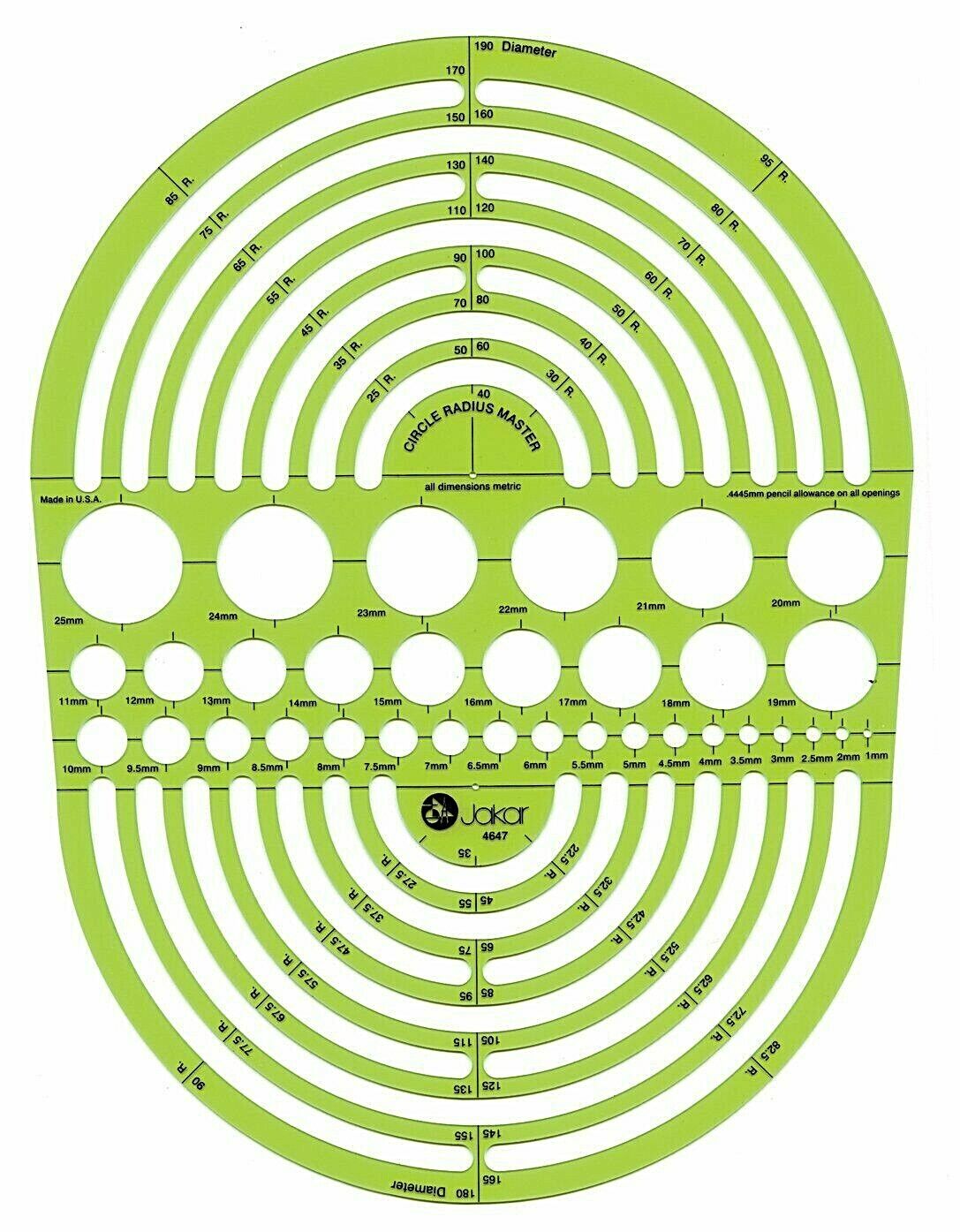 Jakar Raggio Master Metrico Modelli Stampo 189x251mm Trasparente Gree Plastica