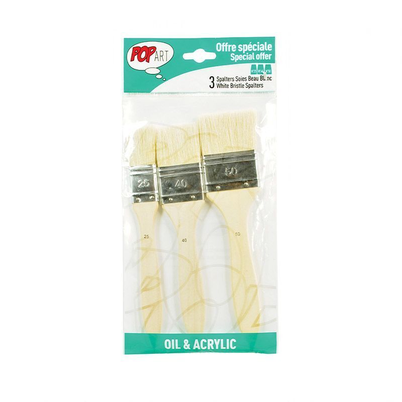Set 3 pennellesse in setola bianca  Pebeo 9505450
