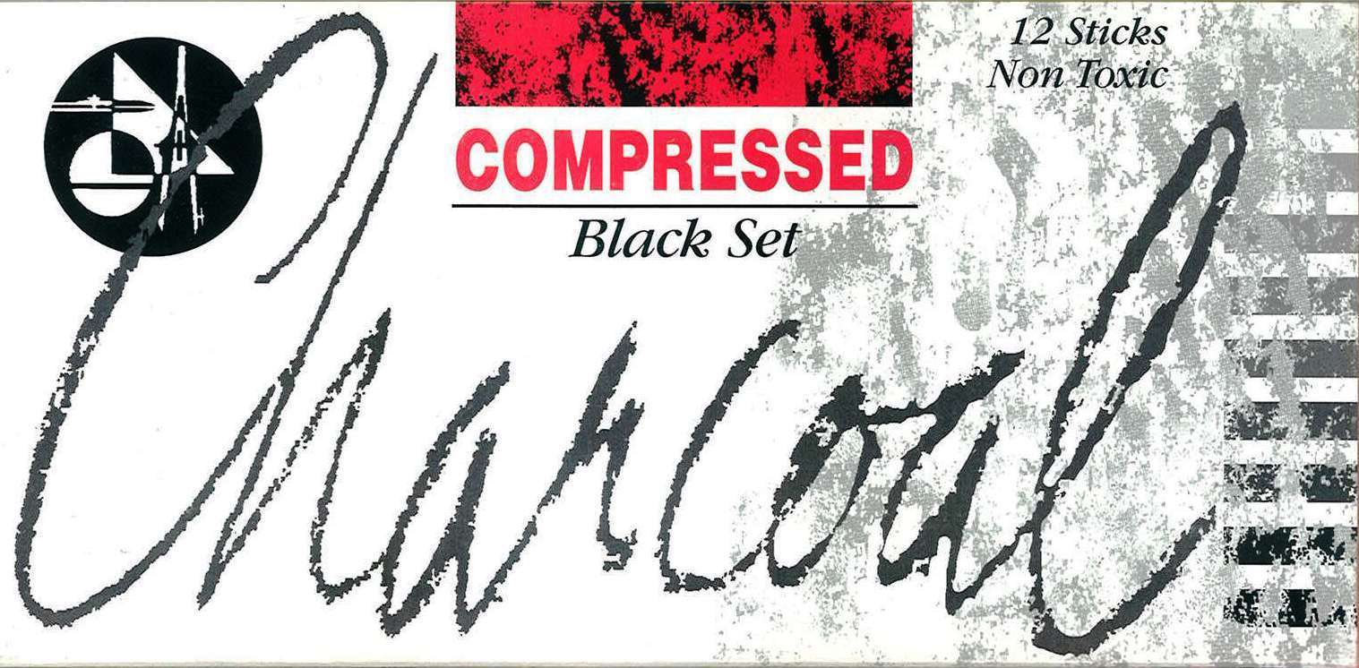 12 Set Jakar Compresso Carbone Tutti Nero Artista Pastelli Disegno Artistica