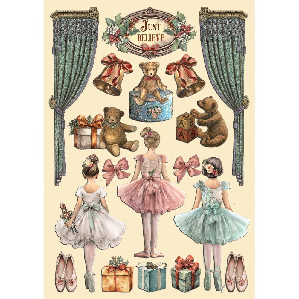 Wooden Shape Colorato The Nutcracker balletto e teddy Stamperia sagome in legno
