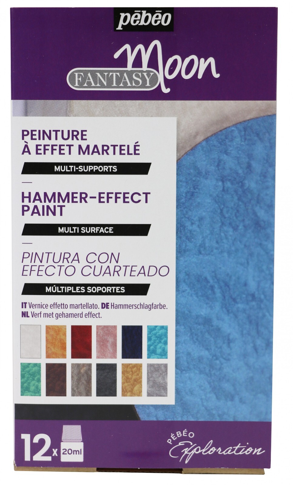Pebeo Fantasy Moon Reattivo Multi Superficie Effetto Paint Exploration Set 12 X