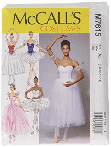 McCall' s Patterns 7615 A5 – Cartamodello per costumi da danza (Q2s)