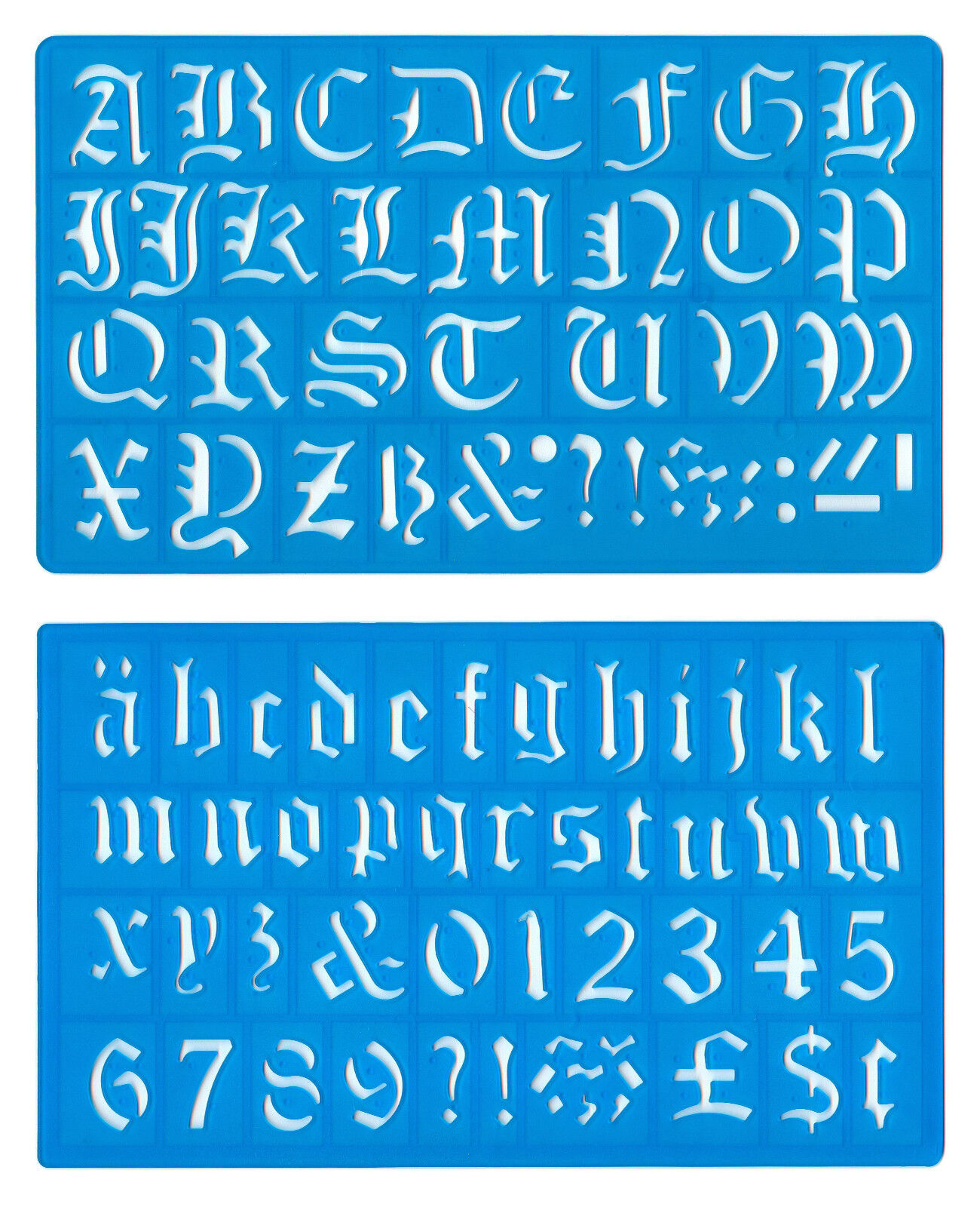 30mm Old English Superiore Lettere Minuscole Alfabeto Numeri Stampo Dima Set MB
