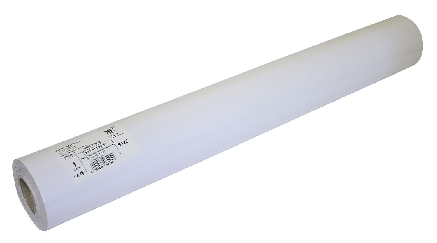 Folia 8125 Drawing Paper Roll, 80 g/m2, 50 cm x 25 m (White)
