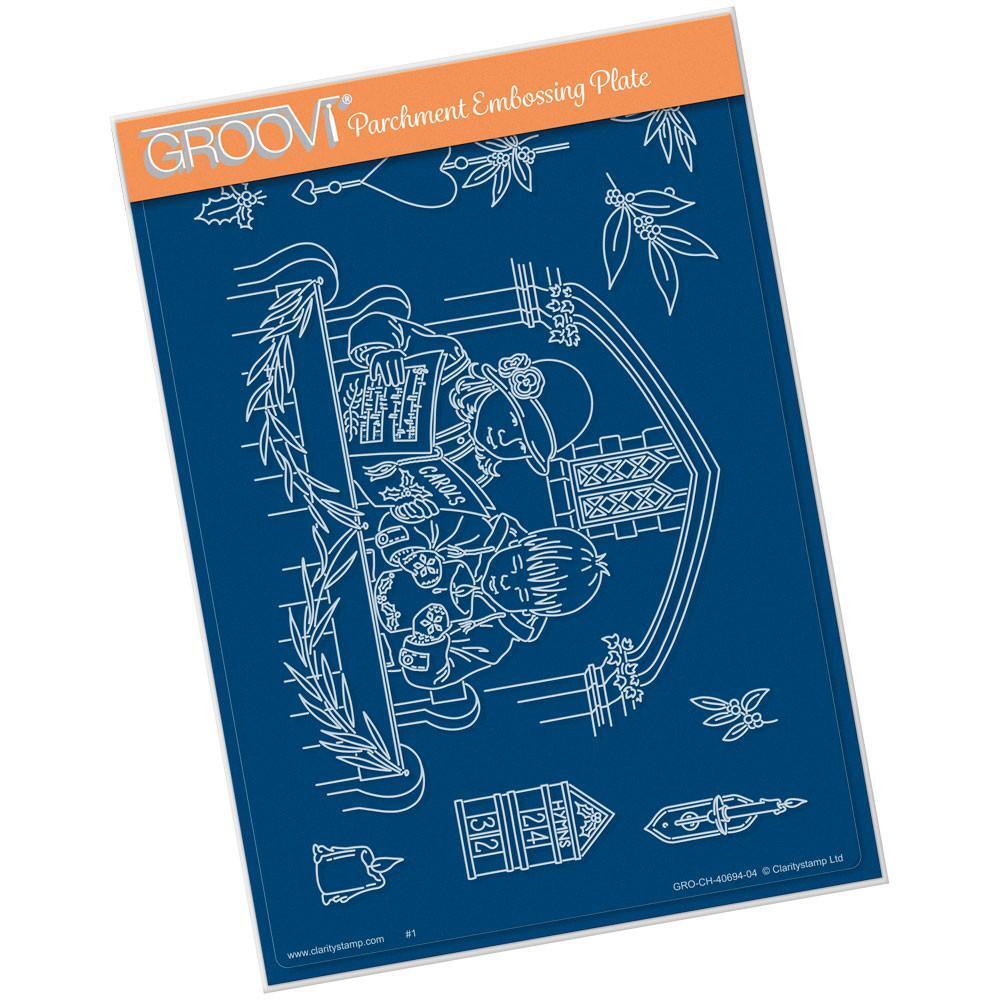 Clarity Stamps Groovi Pergamena Rilievo A5 Piastra Jayne's Carol Cantanti