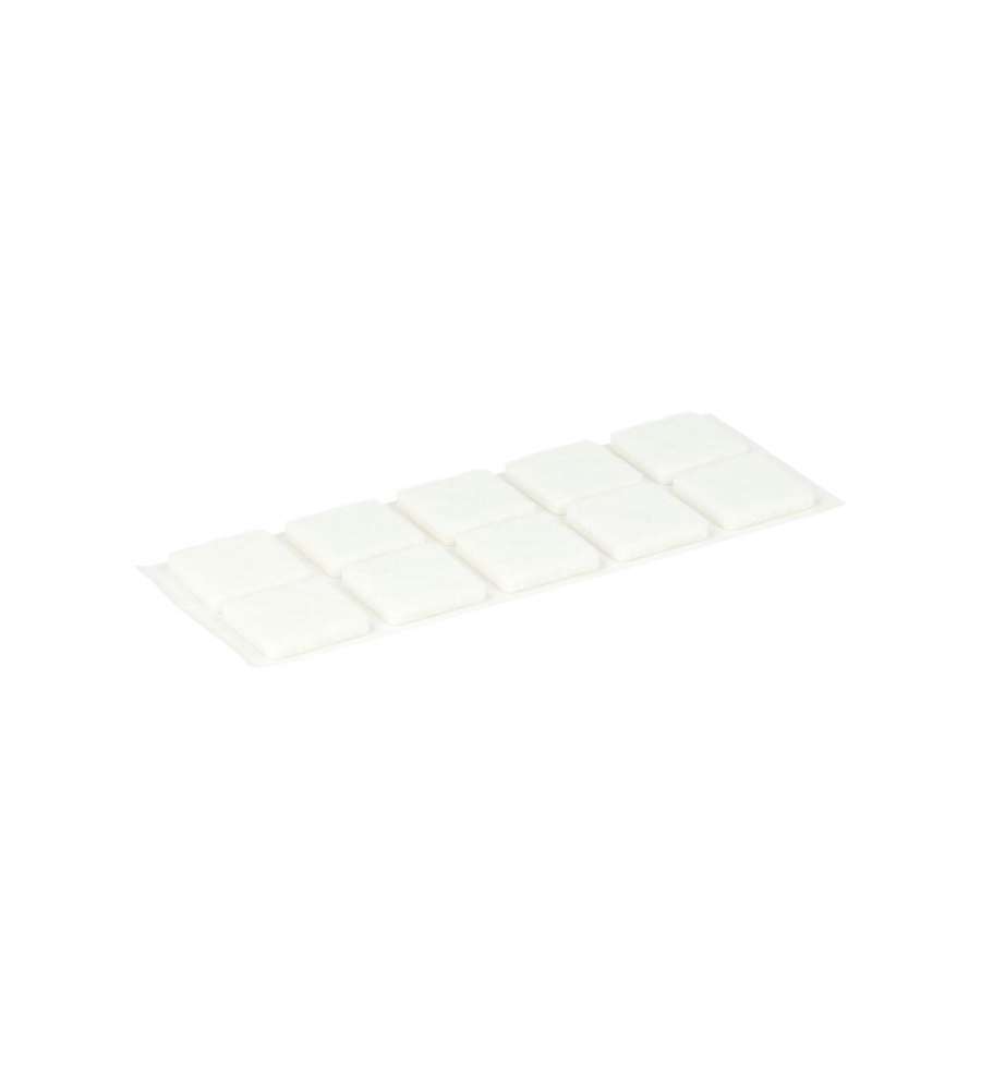Feltrini adesivi quadrati bianchi 25x25 8 pezzi