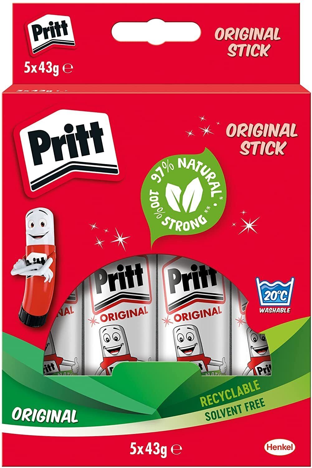 Pritt Glue Stick, Safe & Child-Friendly Craft Glue for Arts & Crafts Activities,