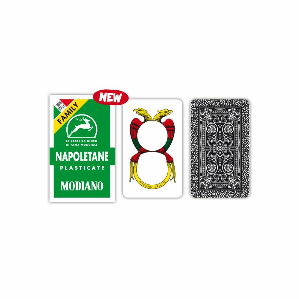 Carte da Gioco Modiano Napoletane FAMILY 1 Mazzo 40 Carte duplex plasticate