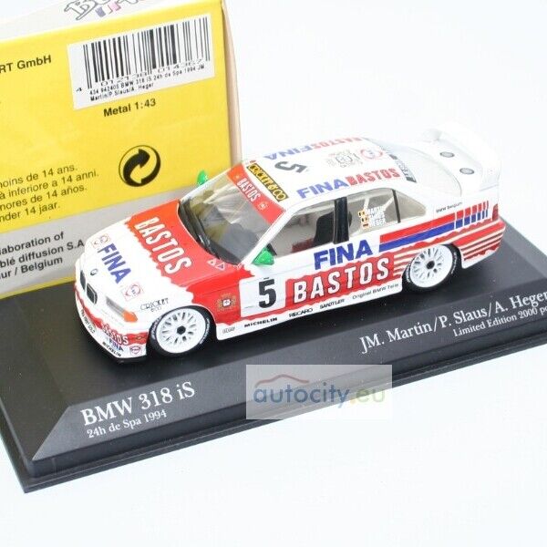 MINICHAMPS BMW 318IS - 24H SPA 1994 - M. MARTIN / P. SLAUS / A. HEGER 434942405