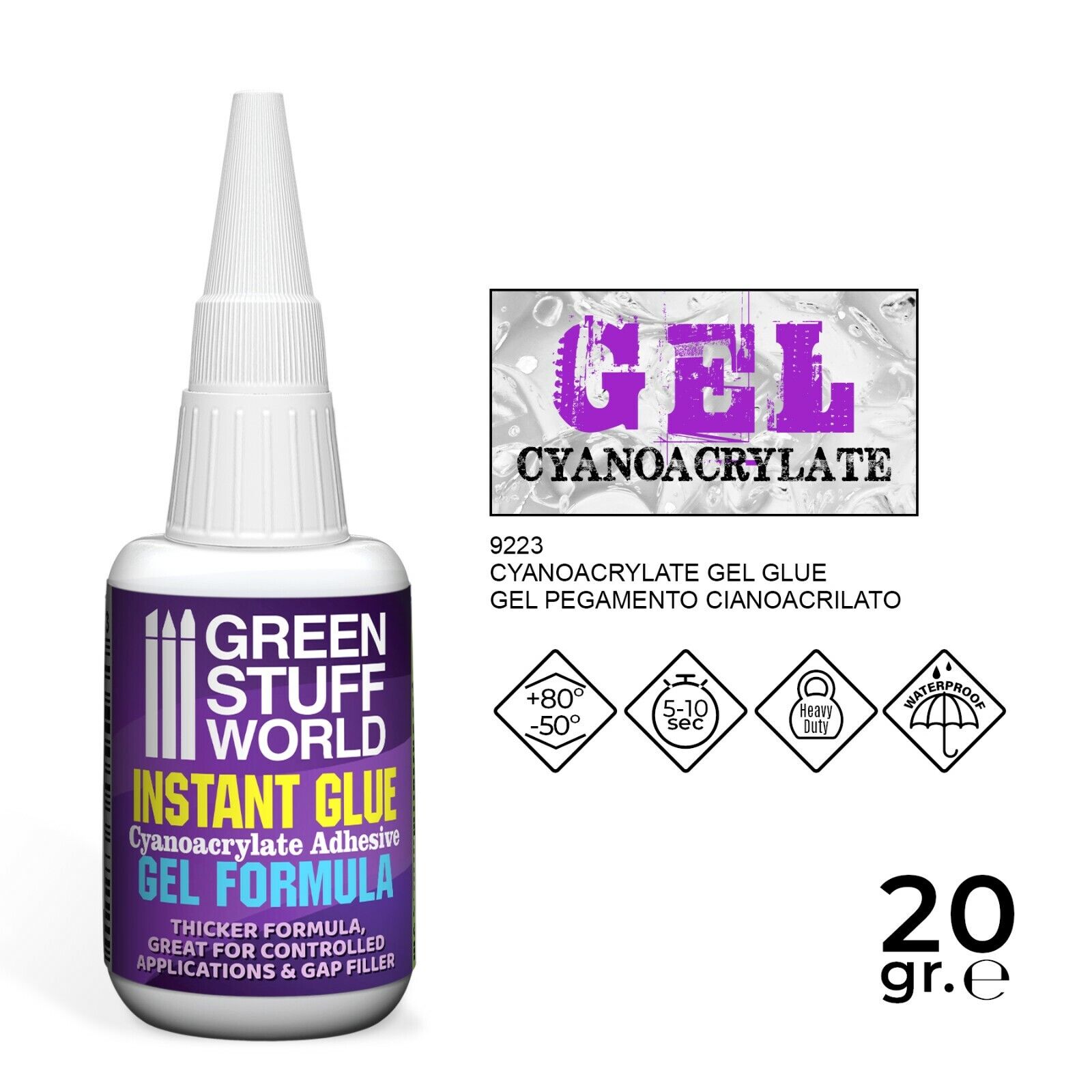Colla Ciano 20gr Formula in GEL Densa - Colla cianoacrilata modellismo miniature