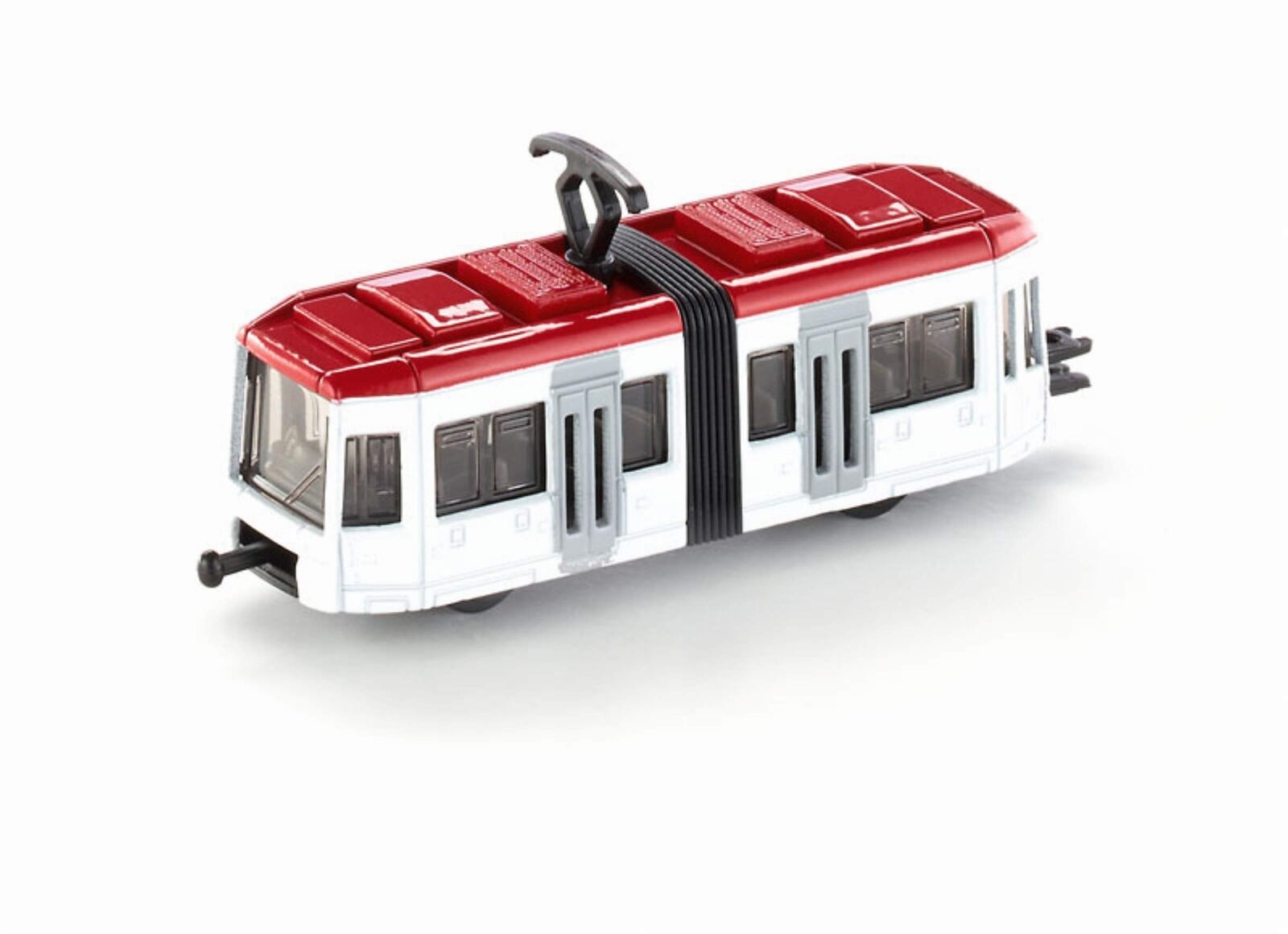 siku 1011, Tram, Metal/Plastic, White/Red, Standard siku railway hitches for con