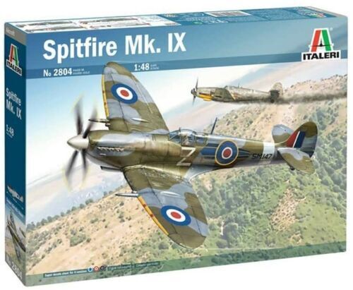 ITALERI 1:48  KIT AEREO SPITFIRE MK. IX DECALS PER 4 VERSIONI  20 CM    ART 2804
