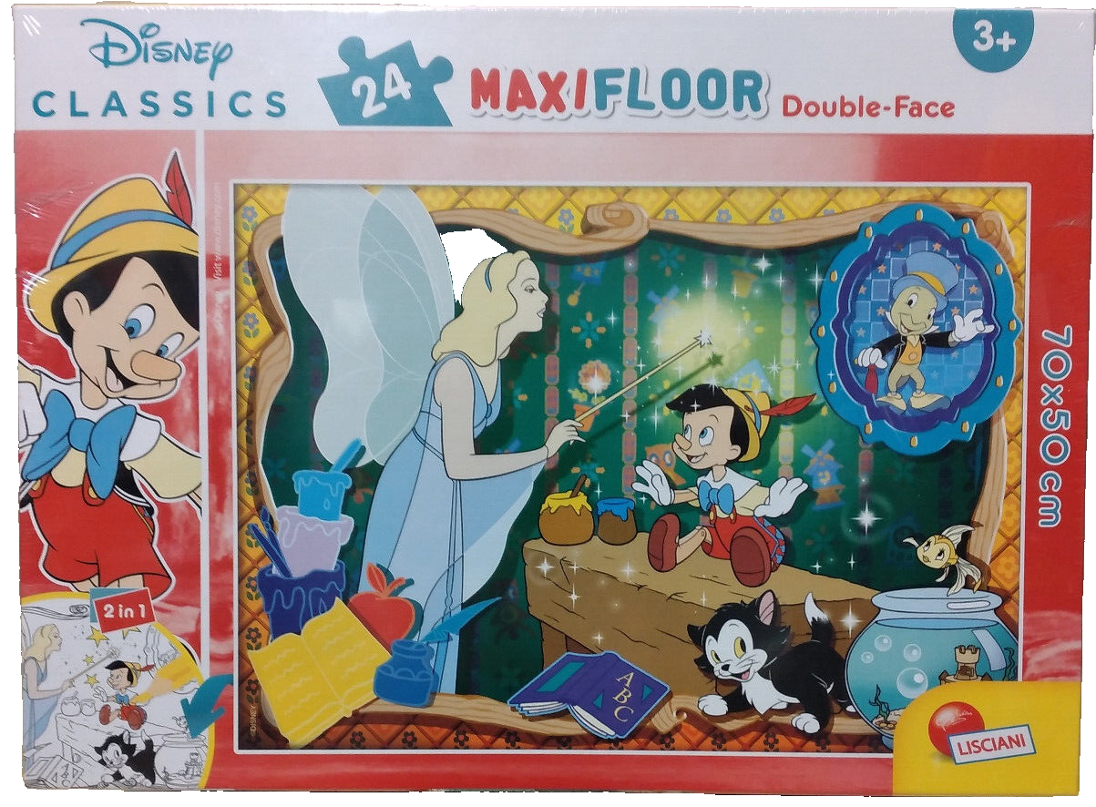 PUZZLE LISCIANI  MAXI FLOOR DOUBLE FACE PINOCCHIO 24 PEZZI
