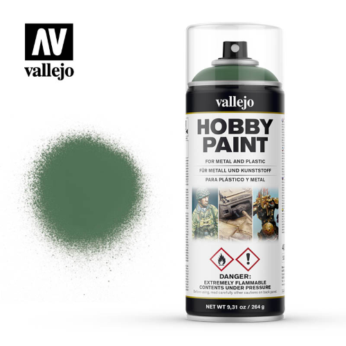 Vallejo Hobby Paint Primer Spray Sick Green 400ml