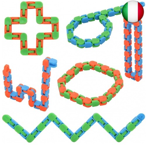 6 Pezzi 24 Link Stravaganti Tracce Snap and Click Fidget Toys, Giocattoli