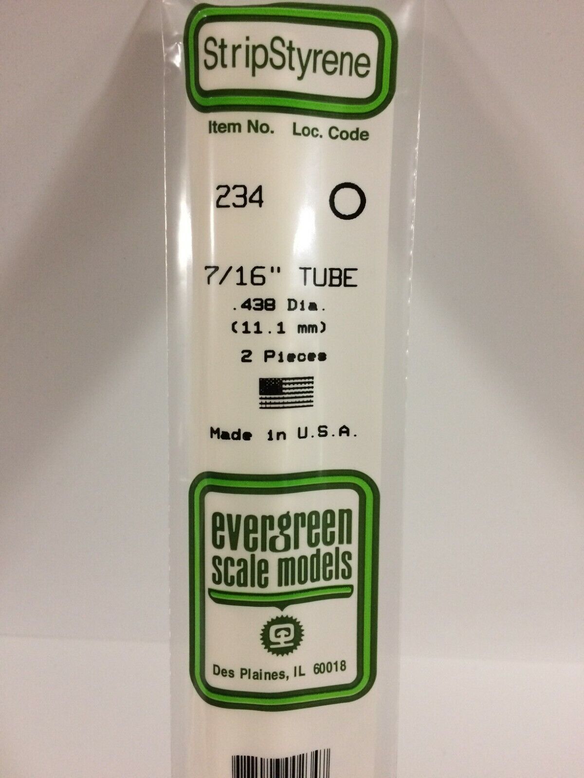Evergreen EV0234 Tubetto 350mm diametro 11,1mm (2pz) modellismo
