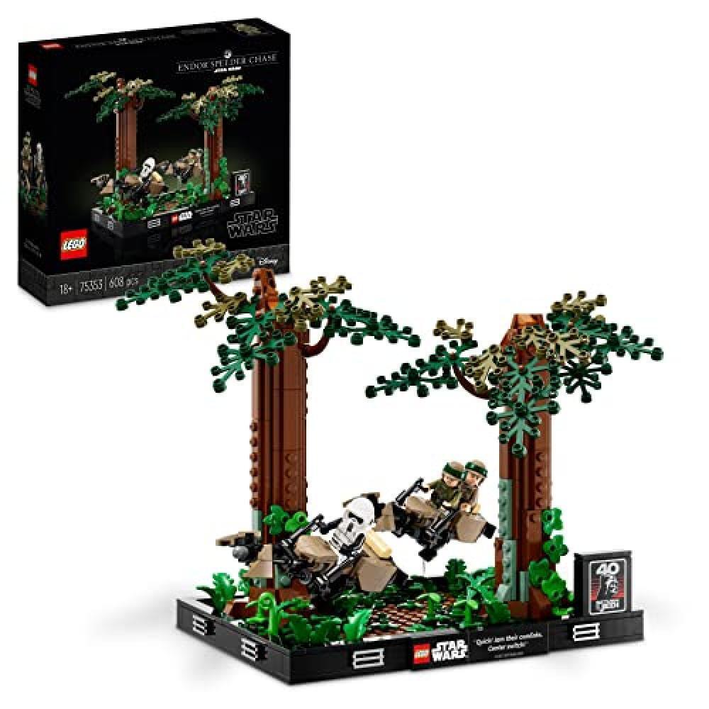 LEGO Star Wars Diorama Inseguimento con lo Speeder su Endor con Luke Skywalker,