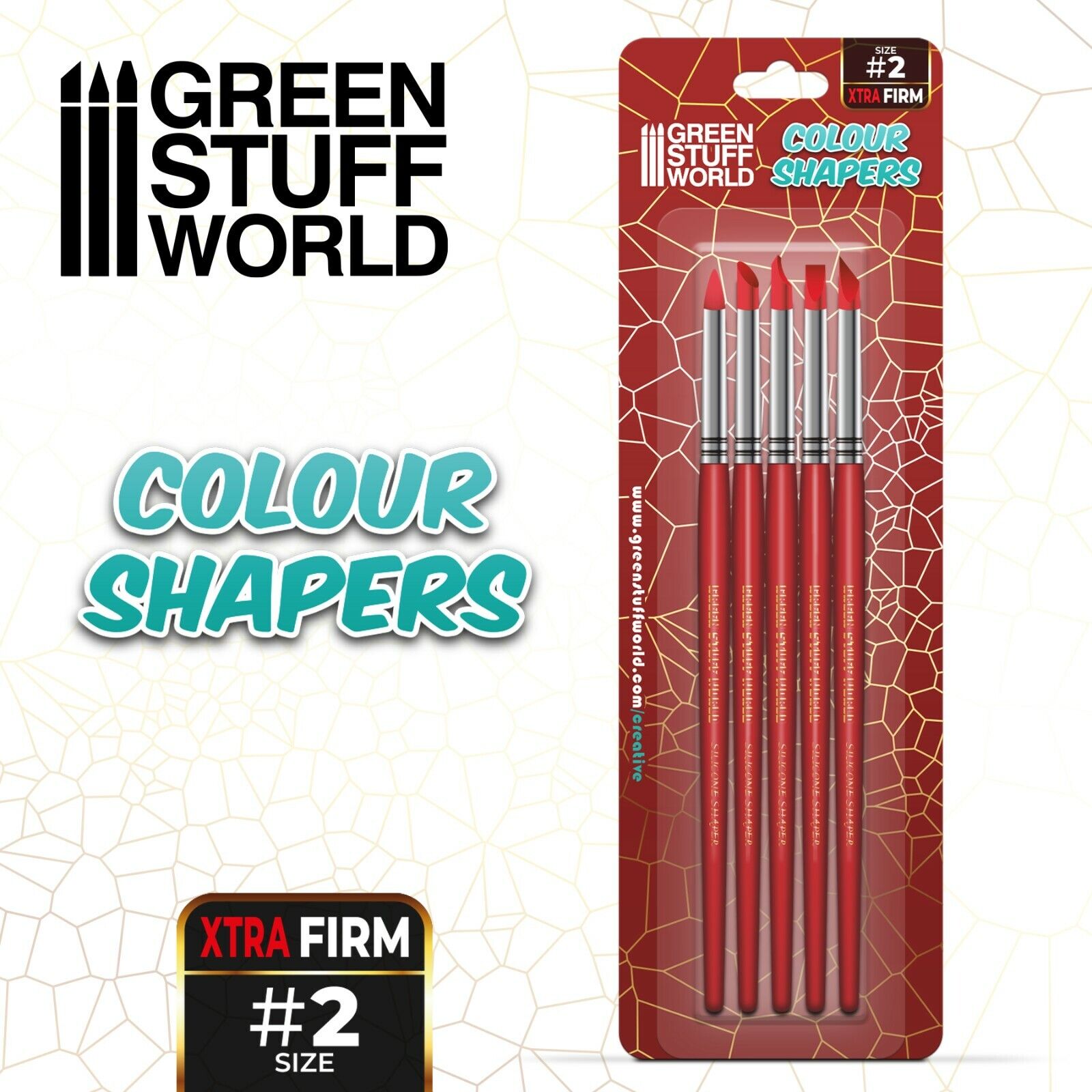 Pennelli di Gomma - Punta #2 - rosso EXTRA FIRM - Punta Silicone - Colour Shaper