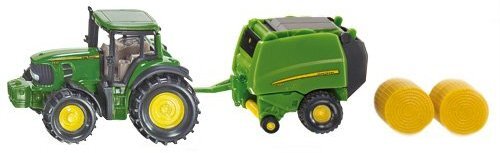 SIKU - JOHN DEERE 7530 con rotopressa JOHN DEERE 990 e 2 rotoballe -  - SIK1665