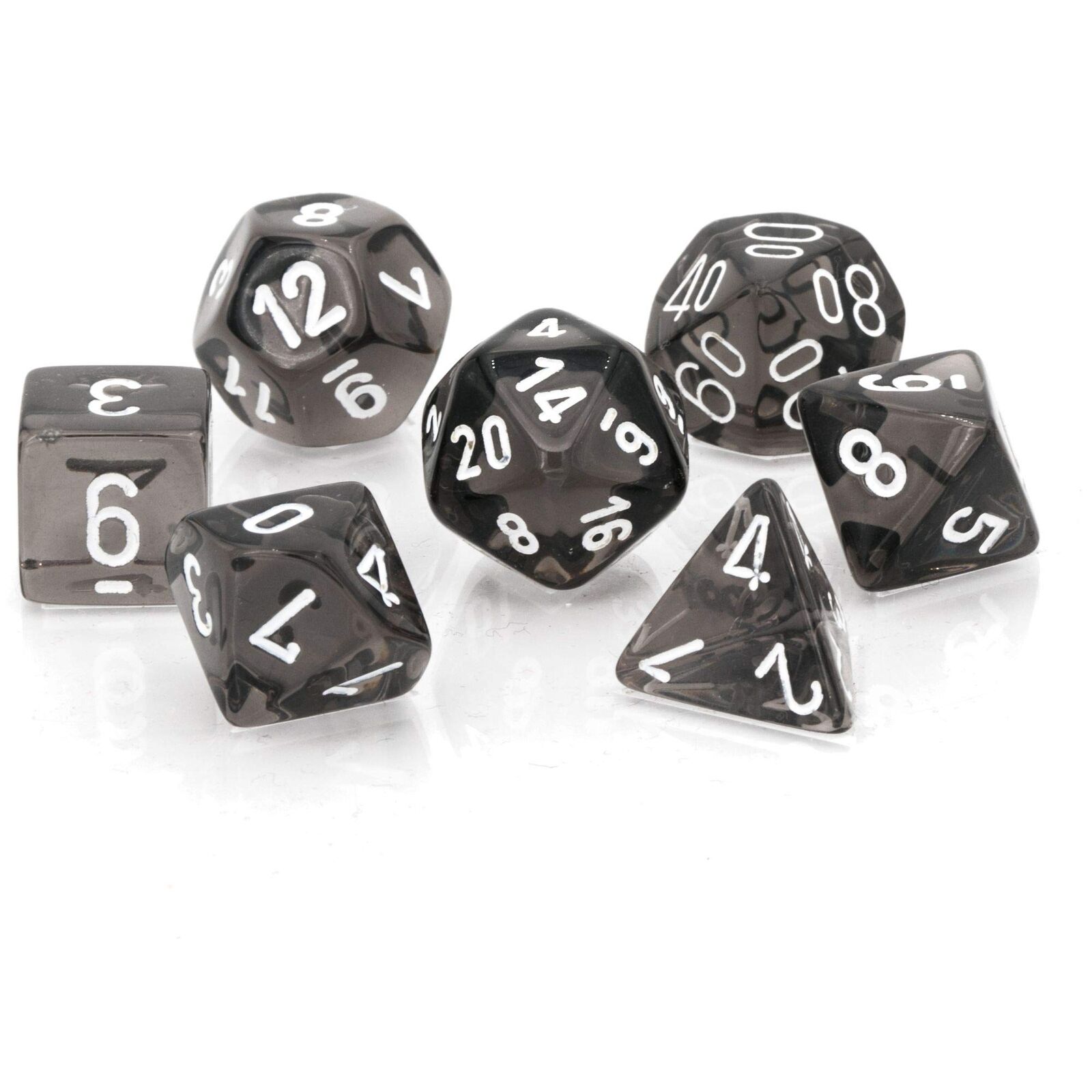 Chessex D&D Dice Set Translucent Smoke White Rpg RPG RPG Box, Multi-Colour