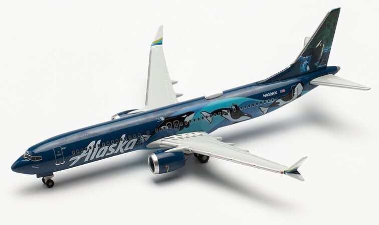 HERPA - BOEING 737 Max 9 Alaska Orca Meraviglie della costa occidentale - 1/5...