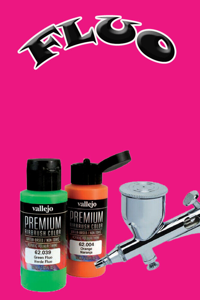 Vallejo Premium Airbrush Acrylic Color Acrilico Aerografo 62035 Rose Fluo 60ml.