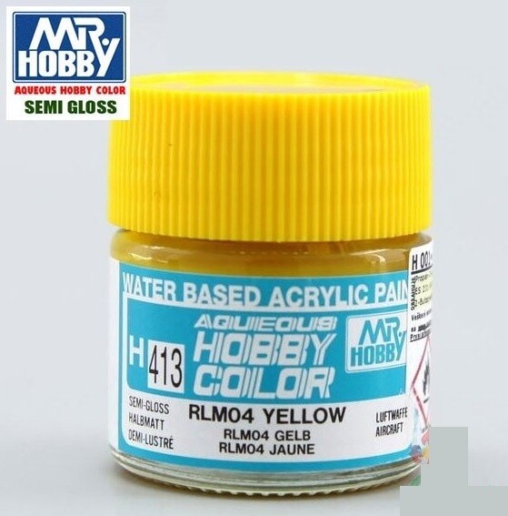 GUNZE GSI CREOS AQUEOUS HOBBY COLOR YELLOW SEMI GLOSS GIALLO SEMI LUCIDO H413