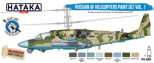 Hataka Hobby Blue Line BS86 - Russian AF Helicopters paint set vol.1