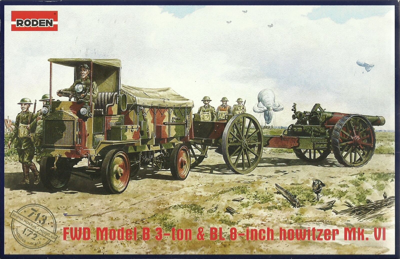 Roden 713 Model kit FWD 713 B 3 3one Bl 8-Inch Howitzer Mk I