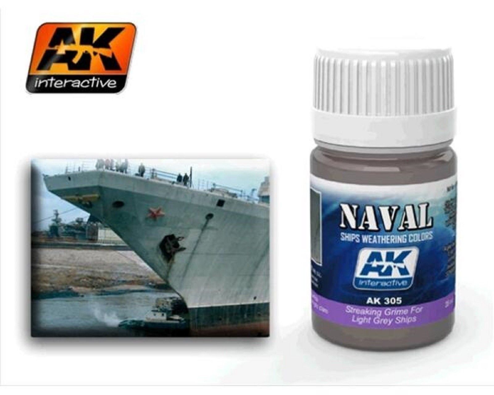 AK INTERACTIVE STREAKING GRIME FOR LIGHT GREY SHIPS Cod.AK305
