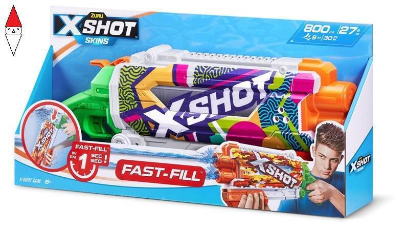GIOCO ESTIVO ZURU X-SHOT WATER PUMP ACTION FAST-FILL SKINS