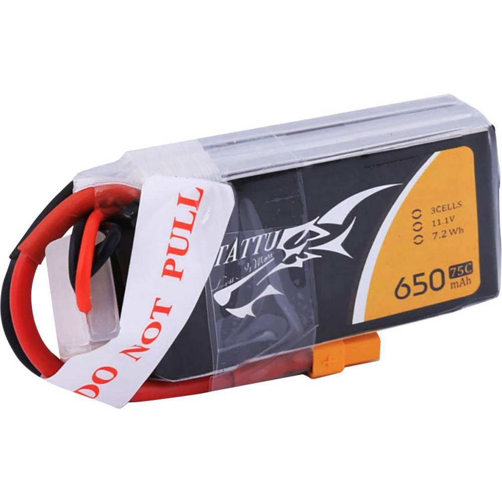 Tattu Batteria ricaricabile LiPo 11.1 V 650 mAh Numero di celle: 3 75 C
