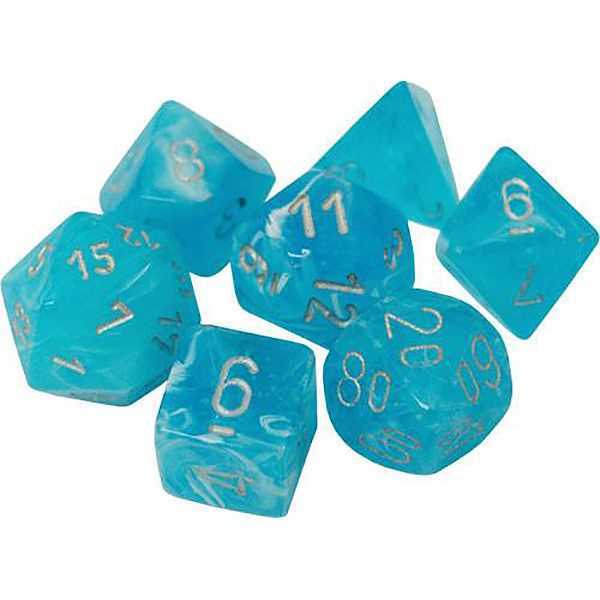 Polyhedral Dice: Luminary - Sky with Silver